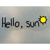 Iron-on patch Hello Sun Black