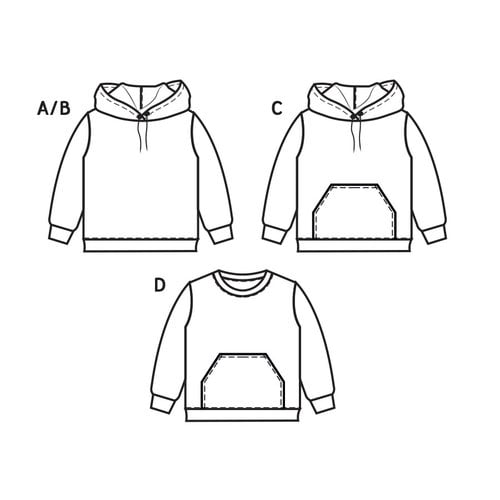Full size pattern P1107 Hoodie "Andy" Full size