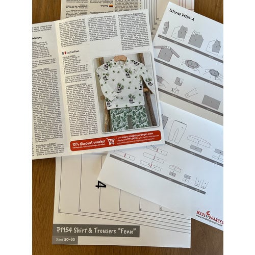 Paper pattern P1154 Shirt/Broek Fenn papierpatroon