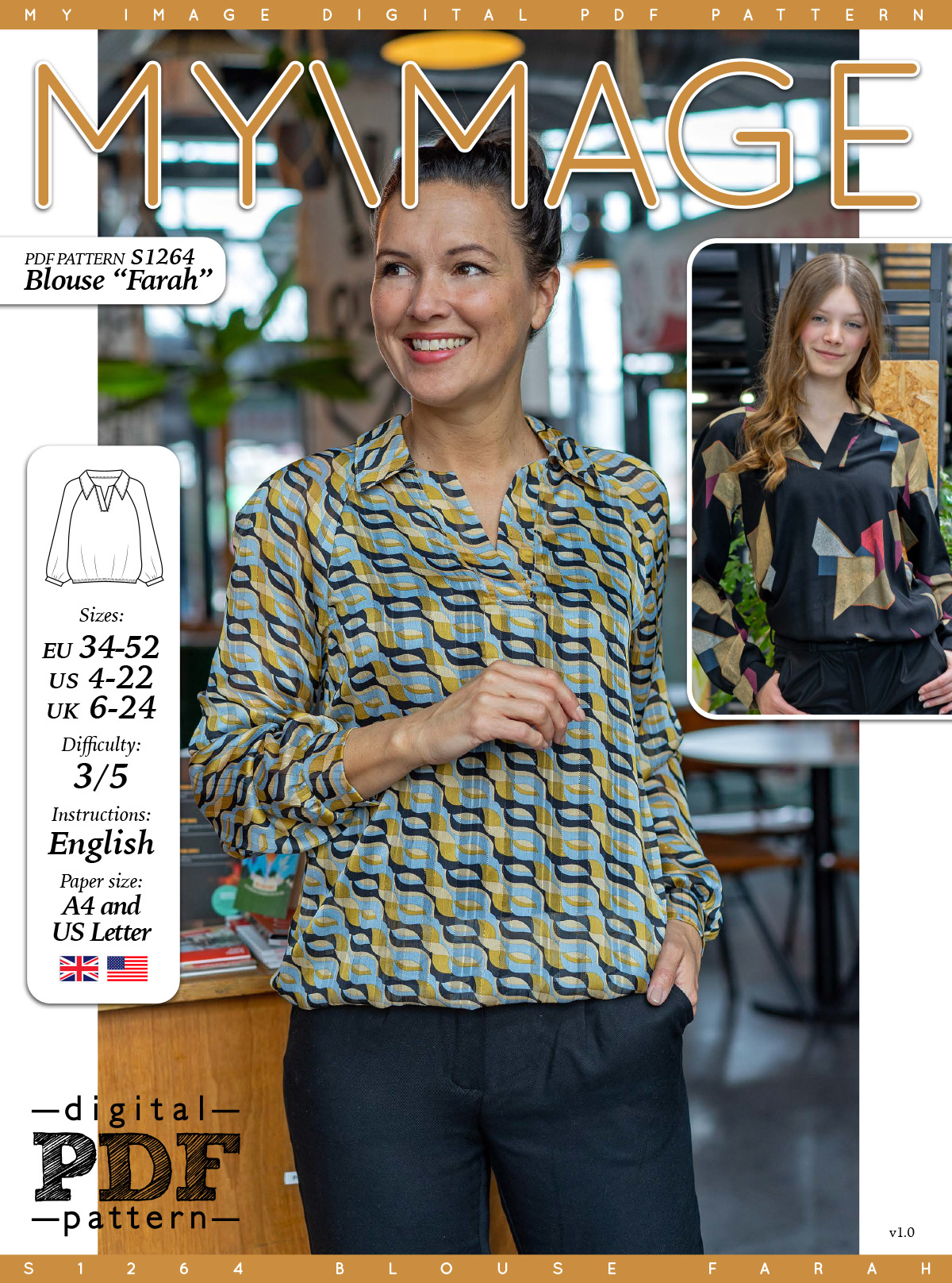 S1264 Blouse Farah - Made by Oranges