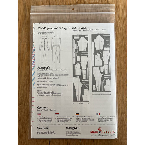 Exclusive paper pattern X1005 Jumpsuit Marge Papierschnittmuster