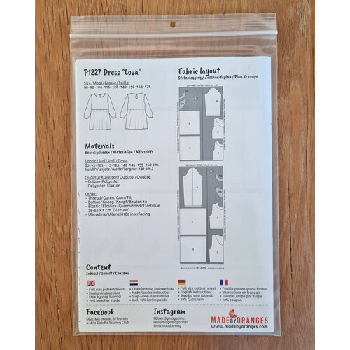 Paper pattern P1227 Dress Lova paper pattern Paper pattern P1227 Dress Lova paper pattern