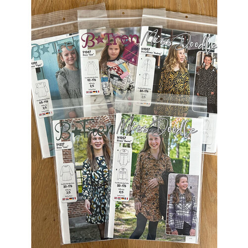 Paper pattern Top 5 Dresses long sleeve kids