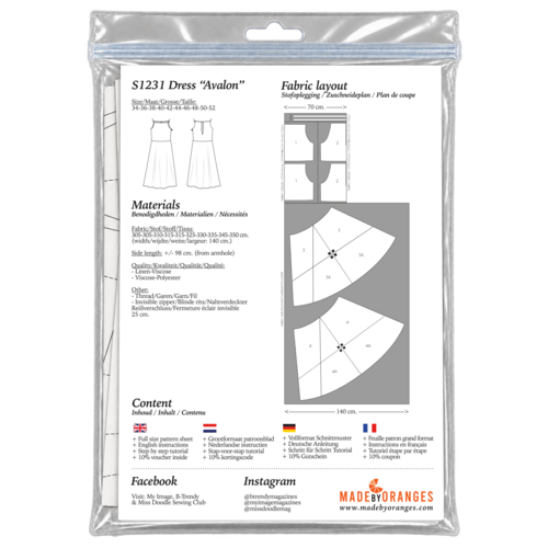 Paper pattern S1231 Kleid Avalon Papierschnittmuster Paper pattern S1231 Kleid Avalon Papierschnittmuster