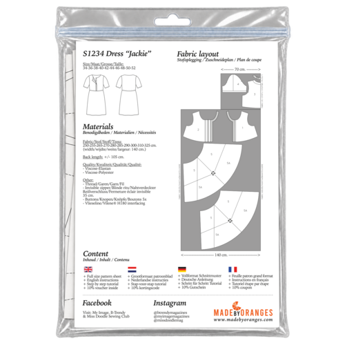 Paper pattern S1234 Dress Jackie paper pattern