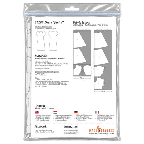 Paper pattern S1289 Dress Janice paper pattern