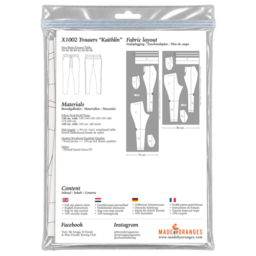 Paper pattern X1002 Trousers Kaithlin paper pattern Paper pattern X1002 Trousers Kaithlin paper pattern