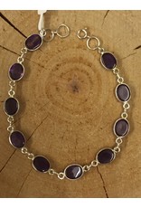 amethyst zilver schakel armband