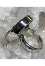 calciet roze ruw ring zilver