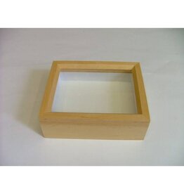 Houten insectendoos met glazen deksel
