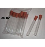 Reageerbuis glas met rubber stop