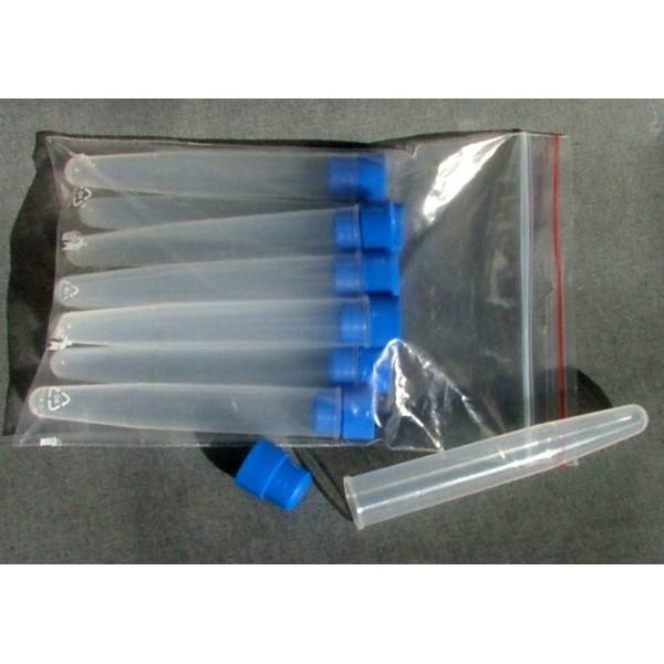Reageerbuis plastic met rubber stop