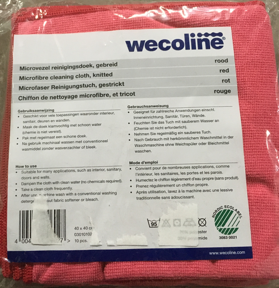 BioOrg  Microfibre 40x40cm RED (10 pc)