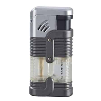 Silver Match Triple Jet Lighter met Punch Silver / Gunmetal