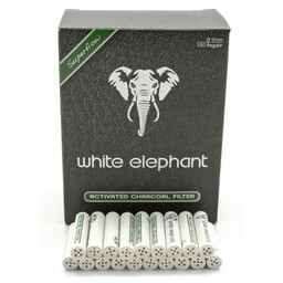 White Elephant Activated Charcoal pijpfilters 9mm 150 stuks