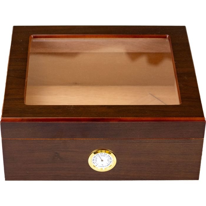 Humidor Walnutt matt glasstop 25 sig
