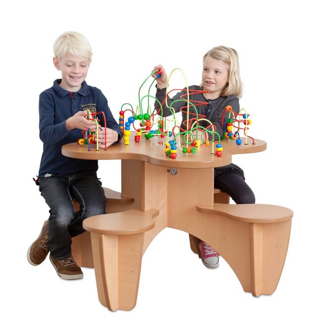 Joy-Toy Table de jeu boulier avec 4 chaises integrées