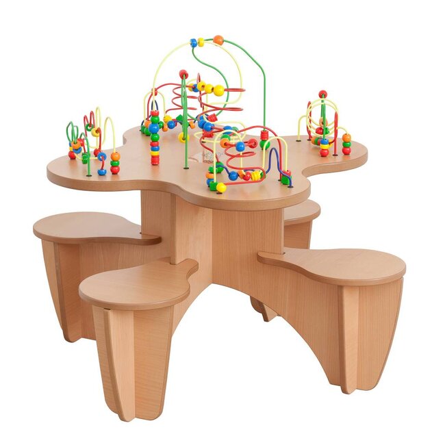 Joy-Toy Table de jeu boulier avec chaises integrées