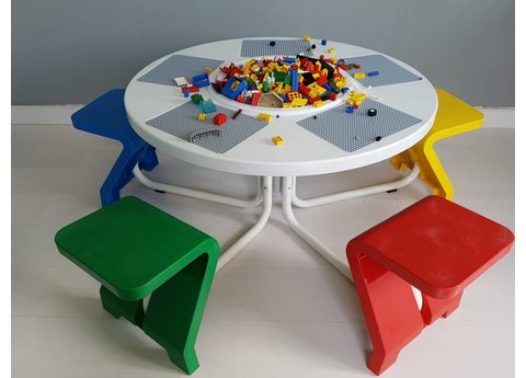 Paris prix - table de jeu enfants lego 52cm gris & naturel