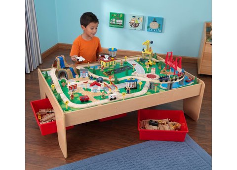 Table Train Bois Circuit Montagne x120 Pcs Enfant Accessoires Jouet Jeu  Neuf