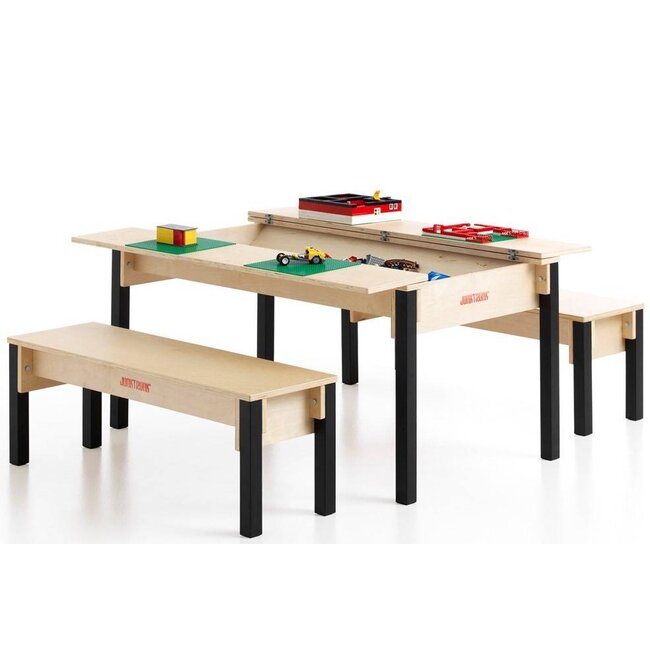 JunkTrunk Grande table pour Lego avec 2 bancs - 6 enfants