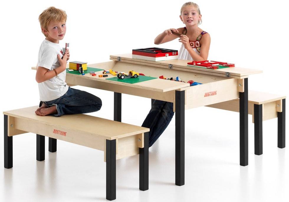 Table de jeu 3 en 1 - Compatible LEGO DUPLO - Table et chaise pour enfants  - 1 an et plus