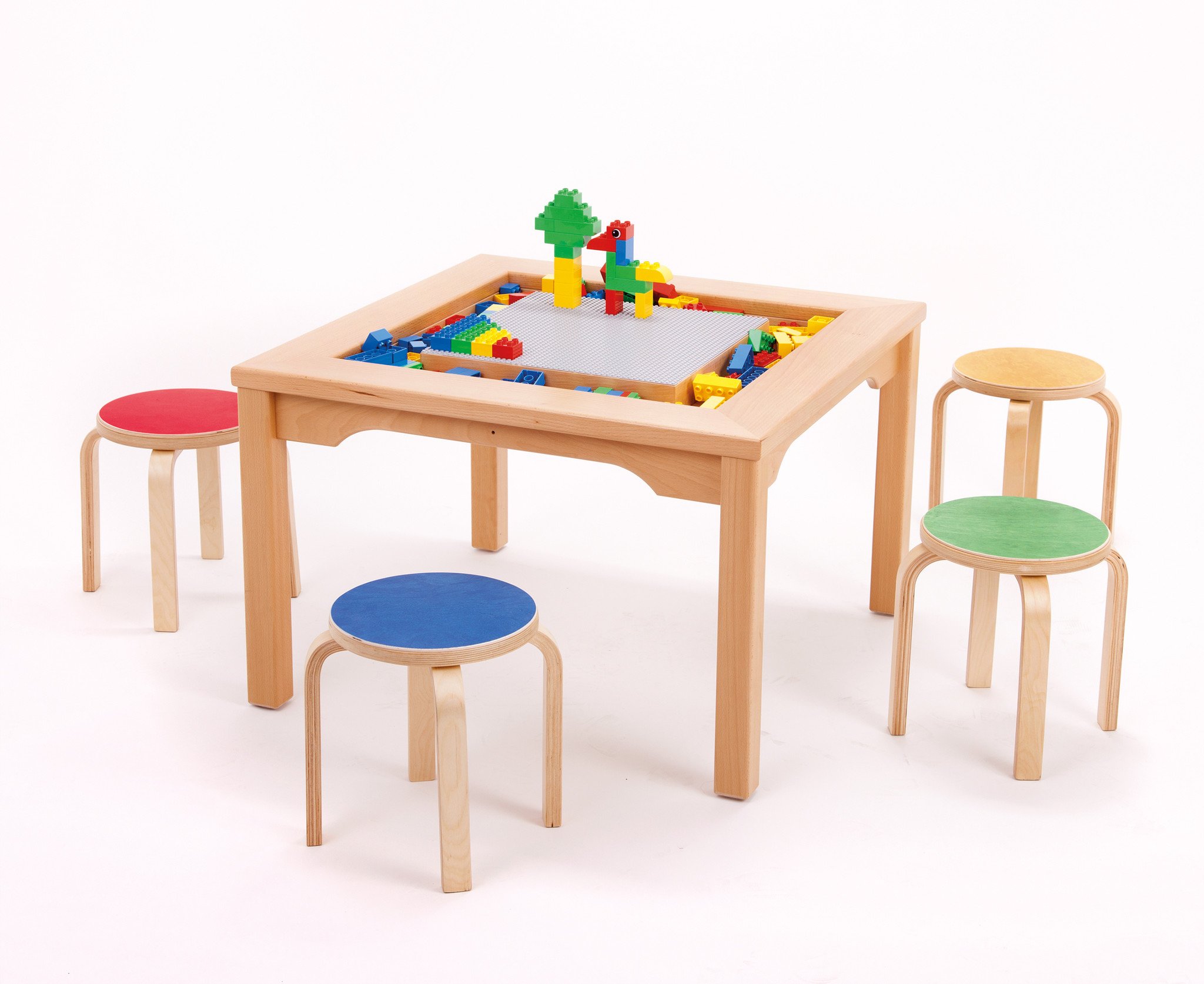 Table pour DUPLO avec rangement, plaque de base et 144 legos adaptés 