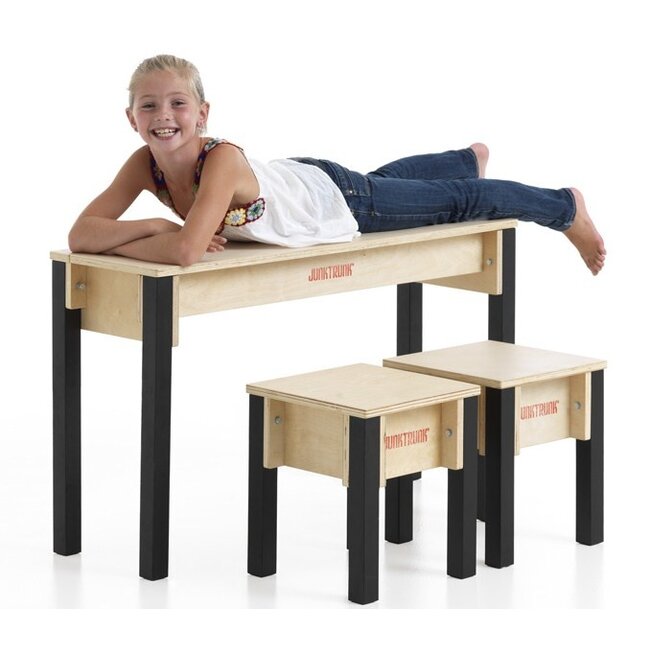 JunkTrunk Petit bureau pour enfants avec 2 tabourets
