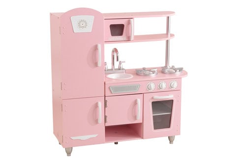 Cuisine en bois rose - dinette pour enfants