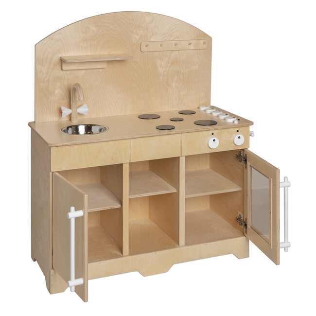 Grande cuisine en bois jouet grande taille pour maternelle et école