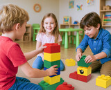 Aménagement garderie ; meubles de jeu et jouets