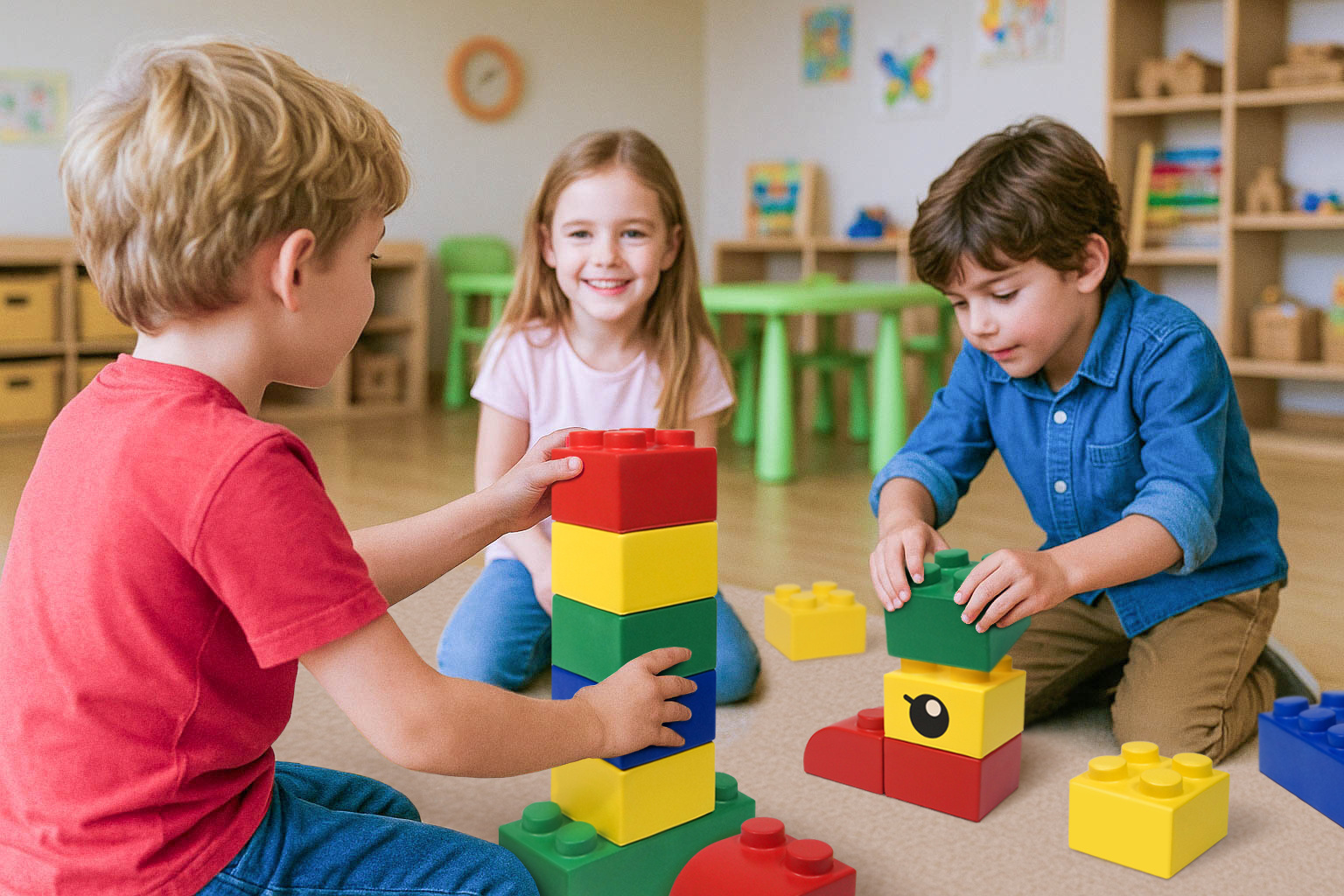 Aménagement garderie ; meubles de jeu et jouets