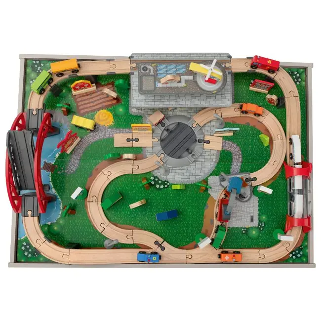 Table circuit train en bois - 100 pcs.