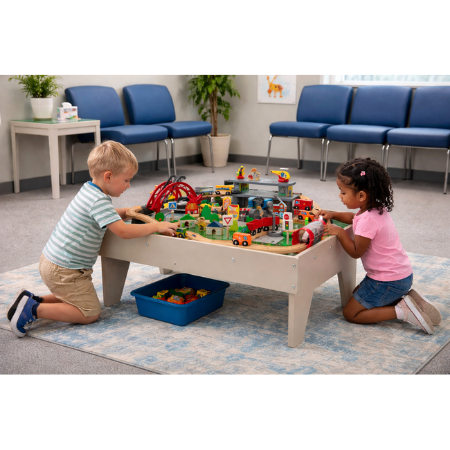 Table circuit train en bois - 100 pcs.