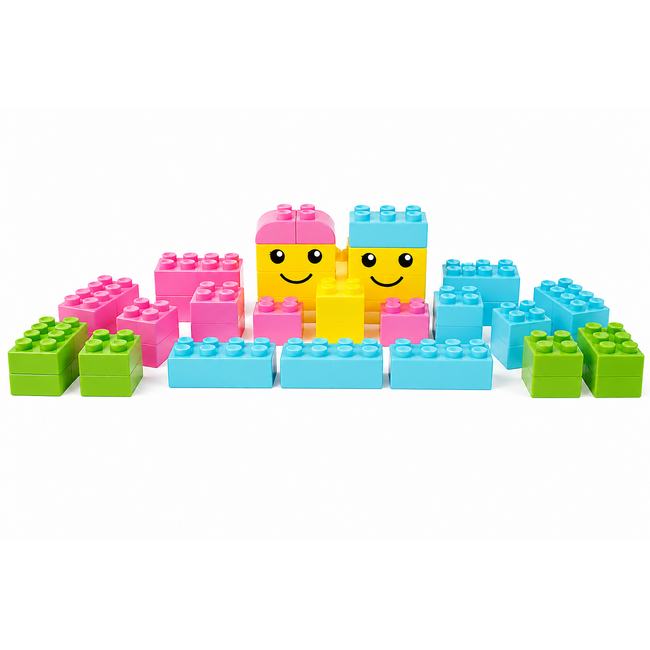 Briques géantes type Lego - set 42 pcs couleurs pastel