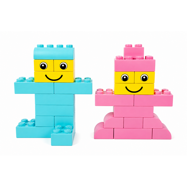 Briques géantes type Lego - set 84 pcs couleurs pastel