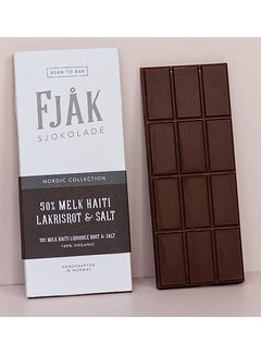 Fjåk Sjokolade  Milchschokolade 50% Melk Lakrisrot & Salt