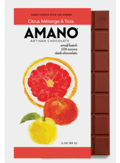 Amano Artisan Chocolate Dunkle Schokolade Citrus Mélange à Trois
