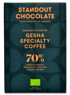 Standout Chocolate Dunkle Schokolade Gesha Specialty Coffee 70%