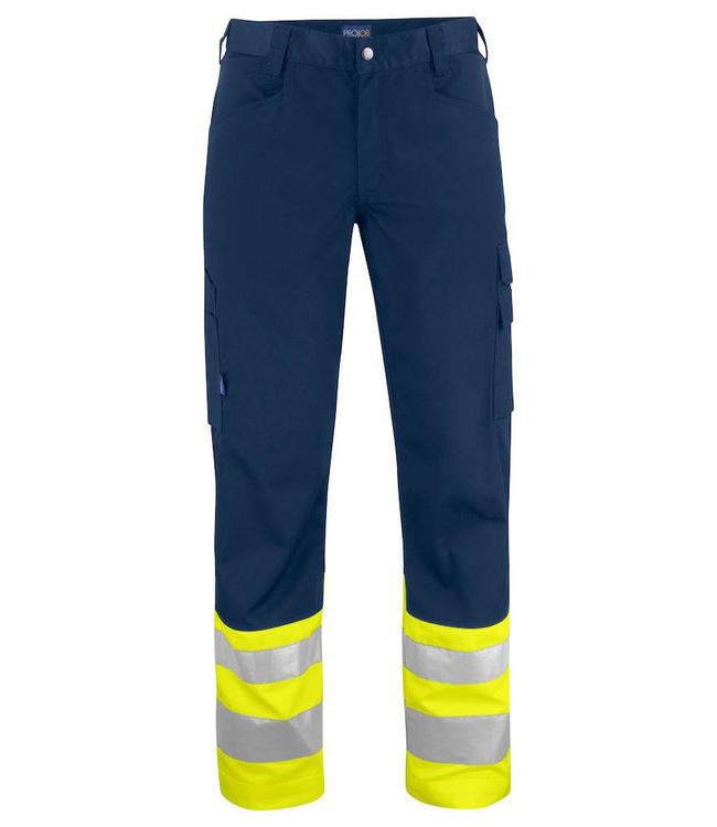 Prio/Projob Heren hi-vis broek in easycare materiaal van polyester/katoen- ADAMO