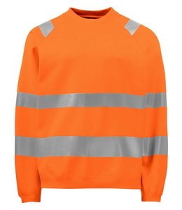 Prio/Projob Hi-vis sweater met ronde hals binnenzijde geborsteld  - BERNIE