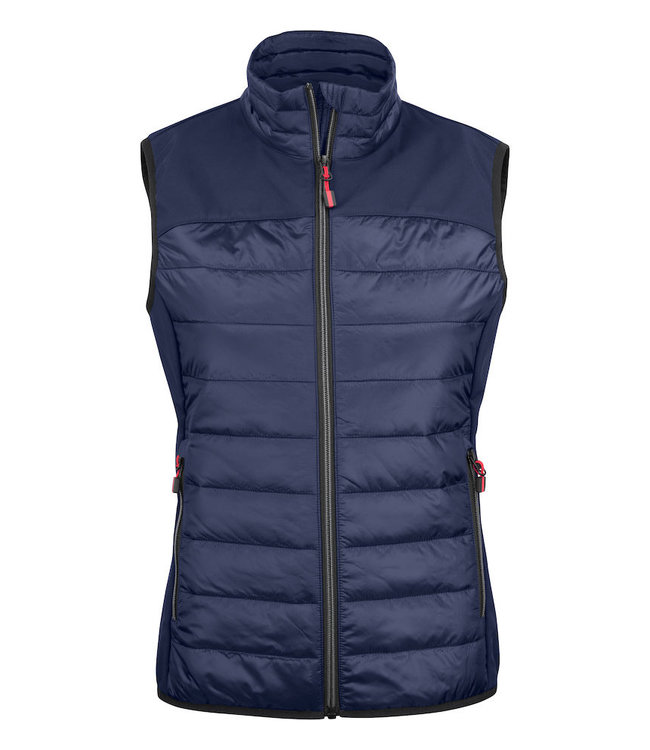 Printer Lichte dames bodywarmer in 2 materialen, licht gewatteerd - BARDINE