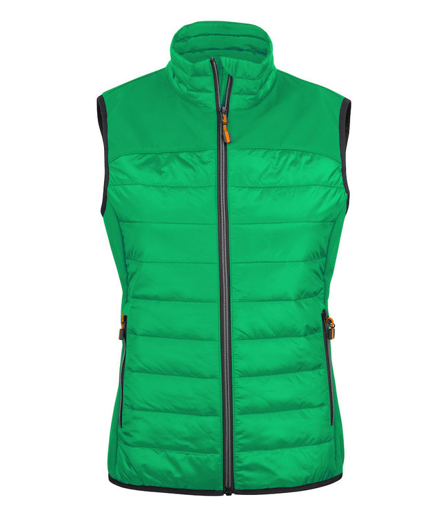 Printer Lichte dames bodywarmer in 2 materialen, licht gewatteerd - BARDINE