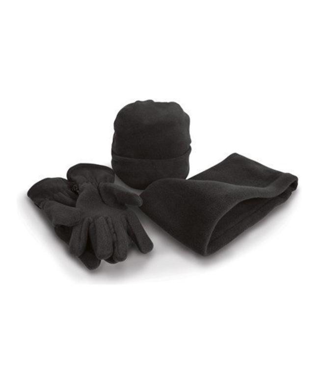 Result - UITVERKOOP Fleece accessoires set JIM met muts, sjaal en handschoenen