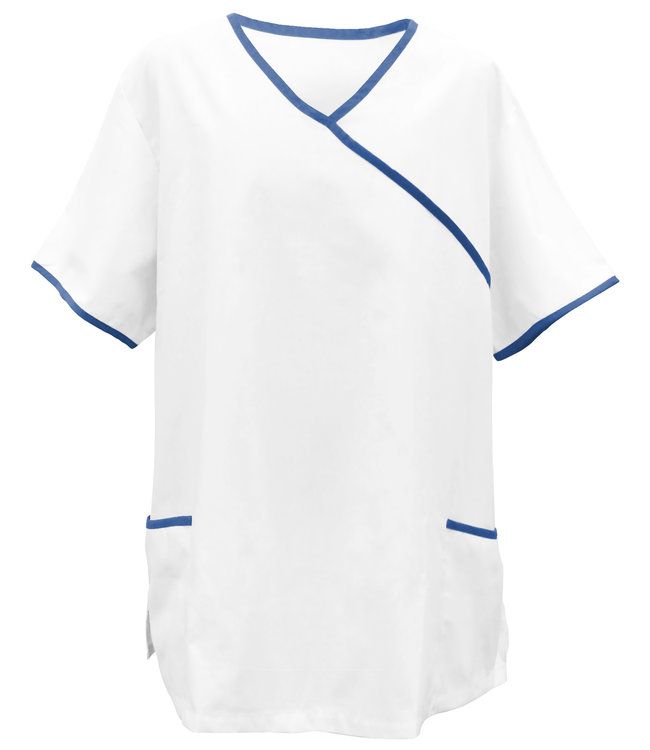 Exner unisex tuniek wit met gekleurde bies - TOLEDO