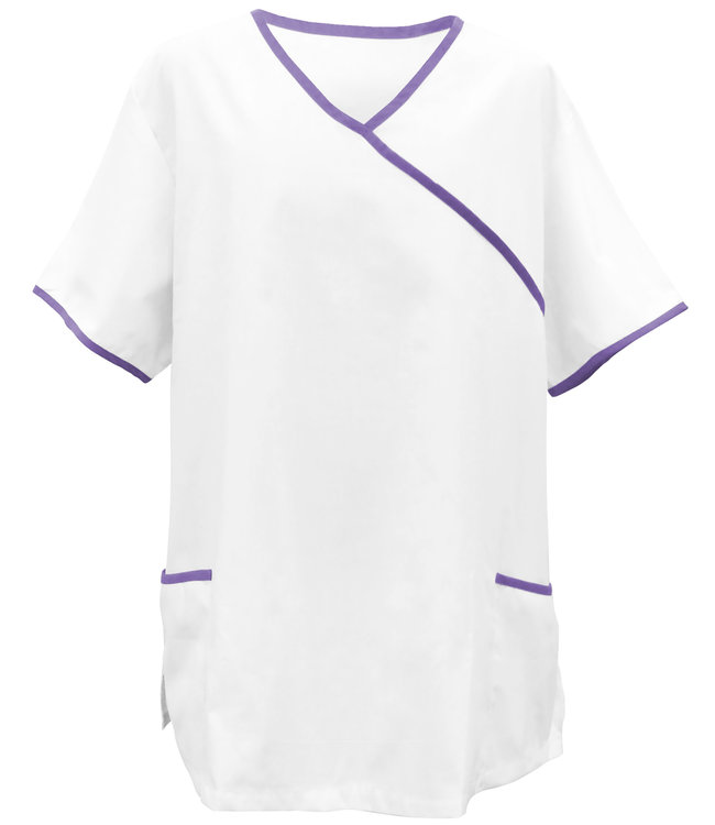 Exner unisex tuniek wit met gekleurde bies - TOLEDO