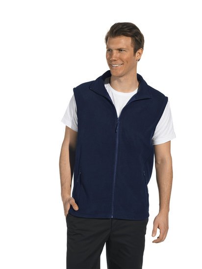 dronken verkopen namens Heren fleece vest zonder mouwen van polyester met zijzakken met rits -  QS-Bedrijfskleding