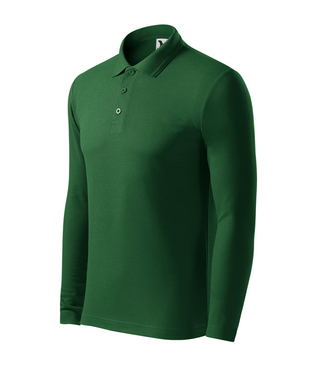 Heren pique polo lange mouw 65% cotton, 35% polyester QS-Bedrijfskleding