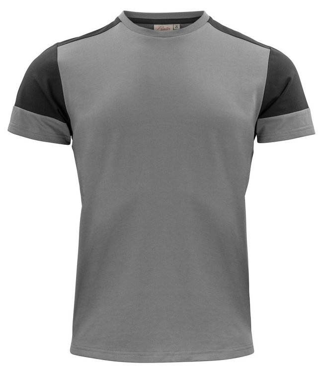 Printer -NIEUW: Moderne, aansluitende 2 kleurig t-shirt met geribde hals - JUDIL