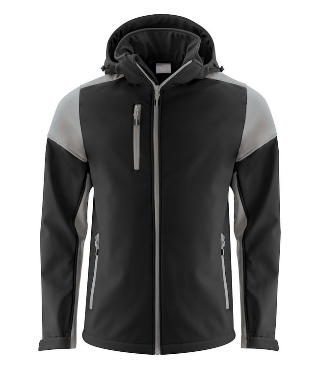 Printer -NIEUW:  2-kleurige softshell met afneembare capuchon - FULLER